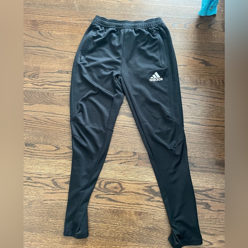 Boys Large Adidas Black w/ Black strip Adidas Joggers